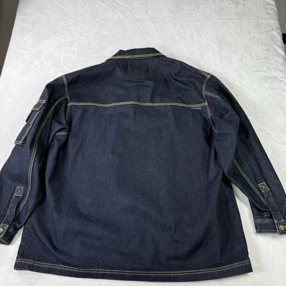 Trust Sports Collection Jean Jacket 2XL Trucker Baggy Y2K‎ Streetwear Fireman